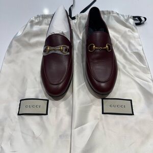 Gucci women’s Deep burgundy Leather Loafers
